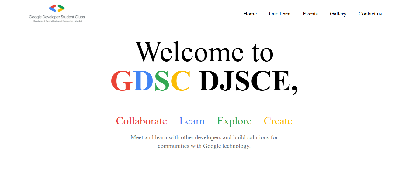 GDSC DJCSE Website image.